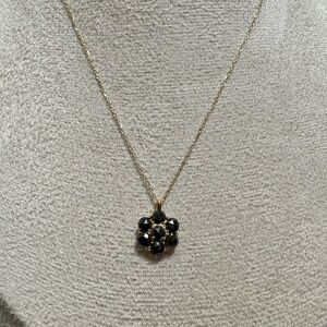 Natural 1.0 carat tw black diamond pendant necklace in black rhodium 18k setting